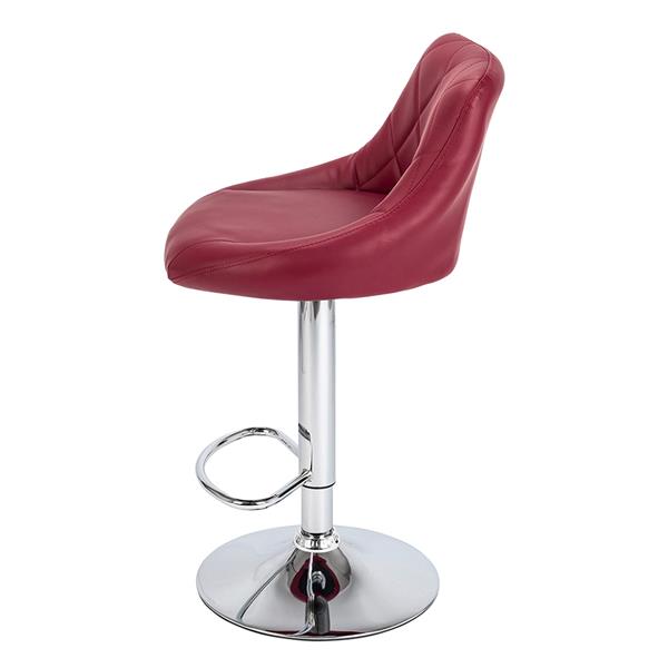 2pcs Adjustable High Type with Disk No Armrest Rhombus Backrest Design Bar Stools - Wine Red