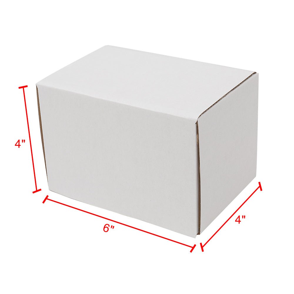 50 Corrugated Paper Boxes 6x4x4"（15.2*10*10cm）White Outside and Yellow Inside