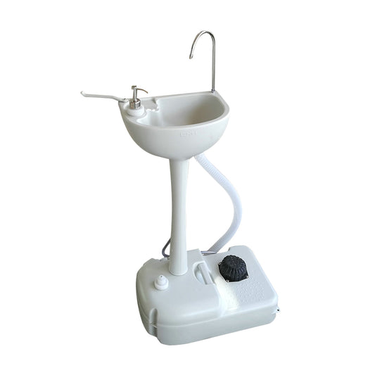 Portable Removable Outdoor Wash Basin Sink Camping Garage Shed - White