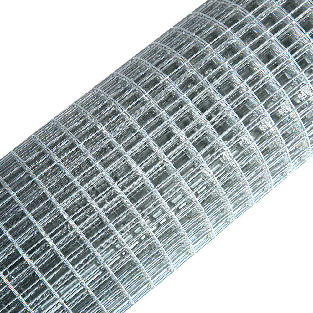 Galvanized Welded Wire Mesh Chicken Rabbit Silver Fence Roll Size: 24"x6m; Mesh size: 1"x1"