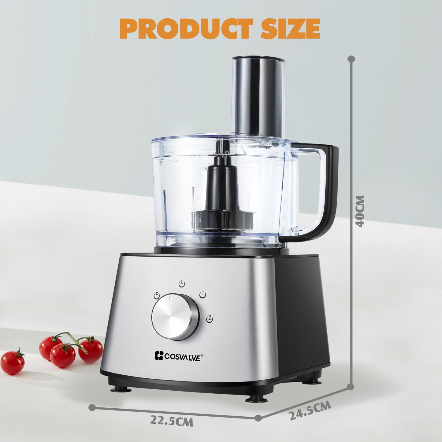 Food Processor 9-in-1 Multifunctional Food Mixer - Silver