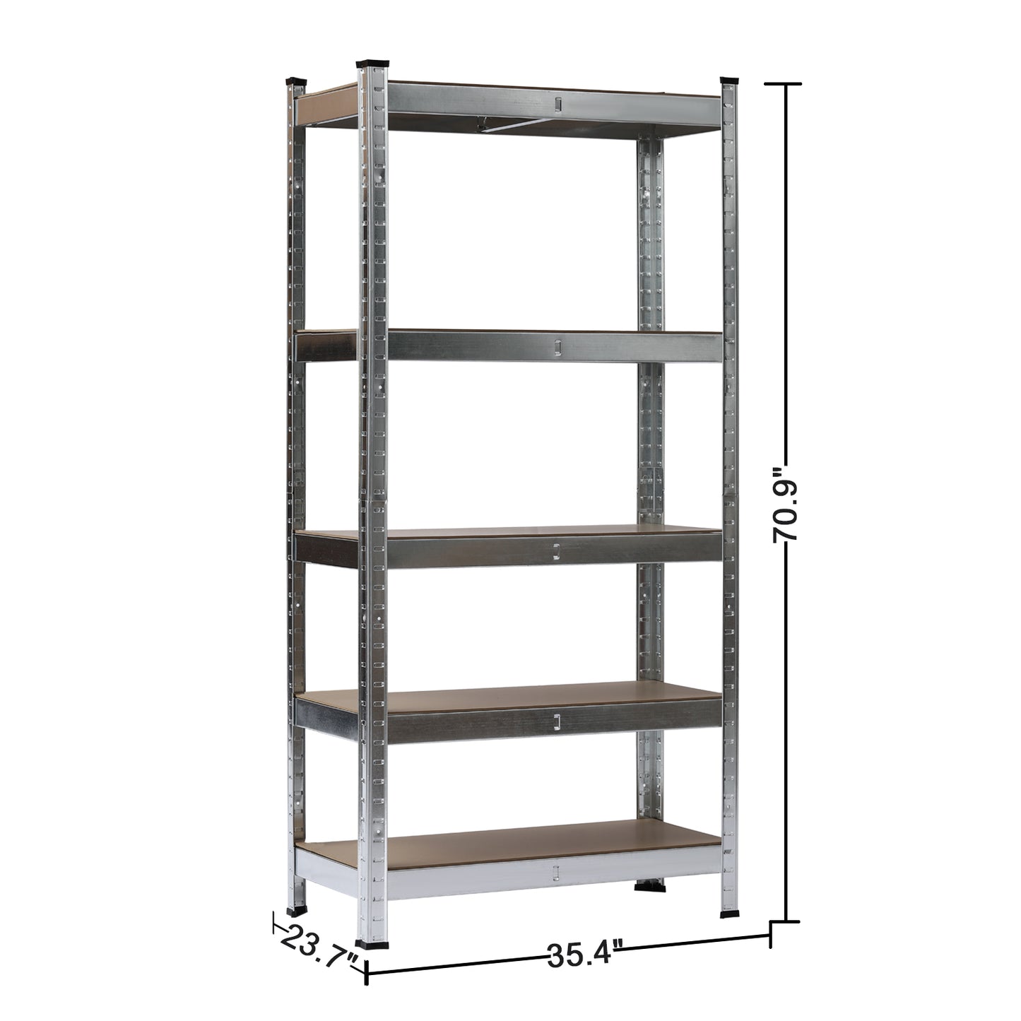 Heavy Duty 5 Tier Metal Galvanized Shelving Rack Unit Garage Storage Shelf Silver UK