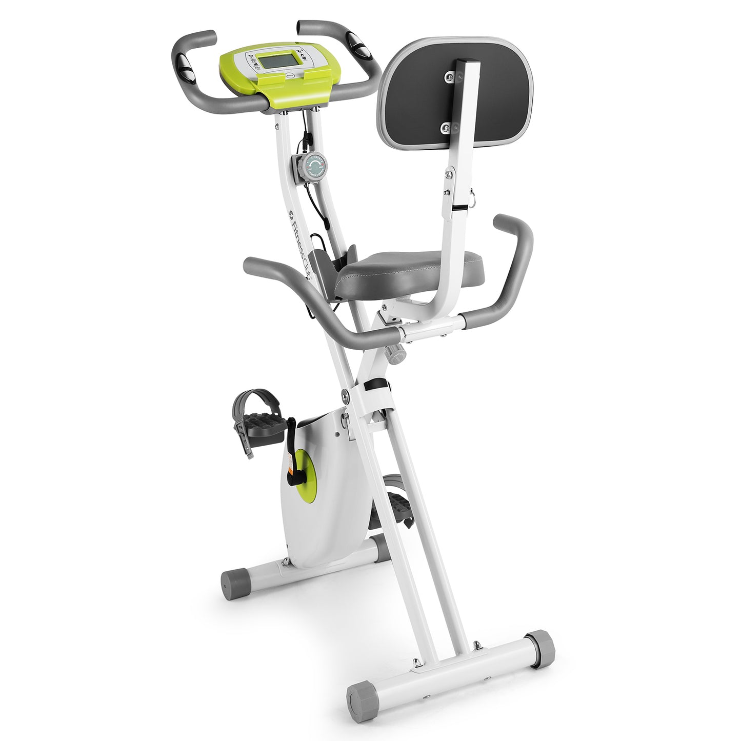 FitnessClub Exercise Bike with Resistance Bands, LCD Monitor and Side Hand Grips