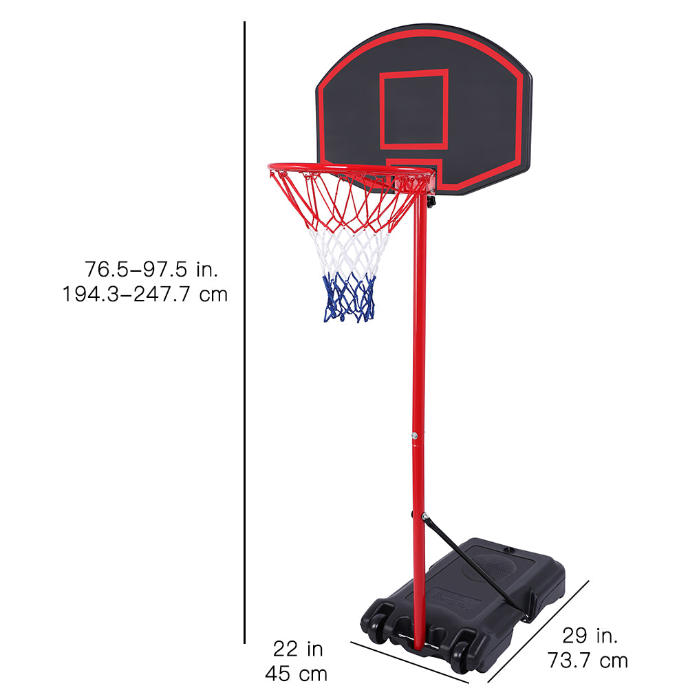 Portable Removable Adjustable Teenager Basketball Rack Black & Red - LiamsBargains.co.uk