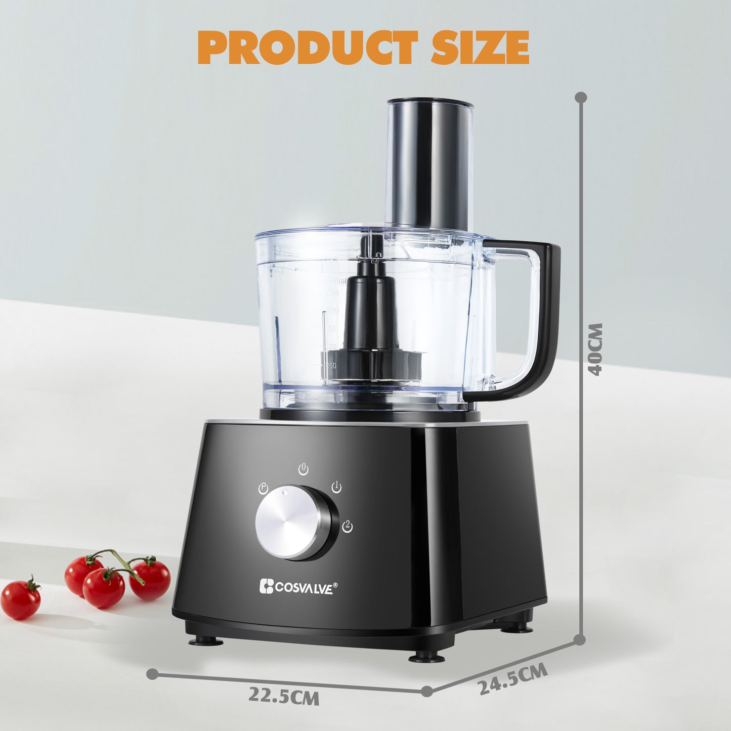 Food Processor 9-in-1 Multifunctional Food Mixer - Black