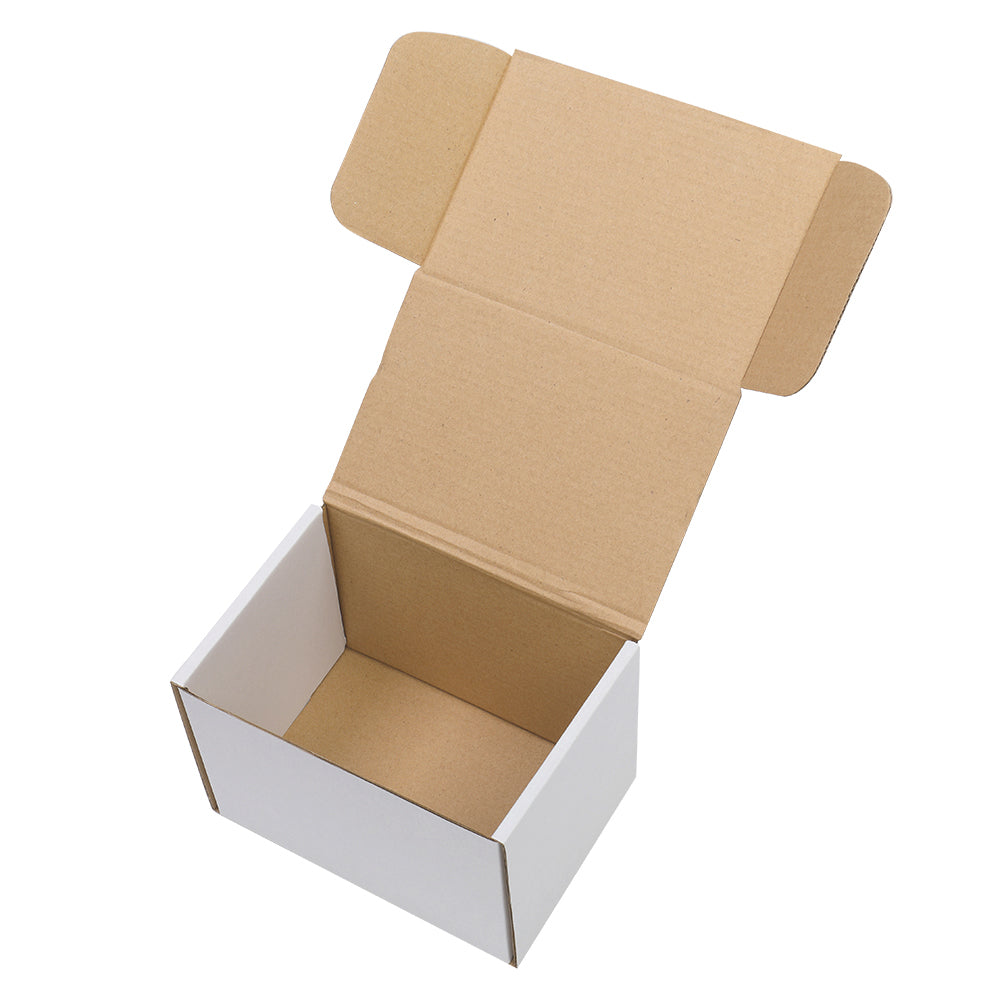 50 Corrugated Paper Boxes 6x4x4"（15.2*10*10cm）White Outside and Yellow Inside