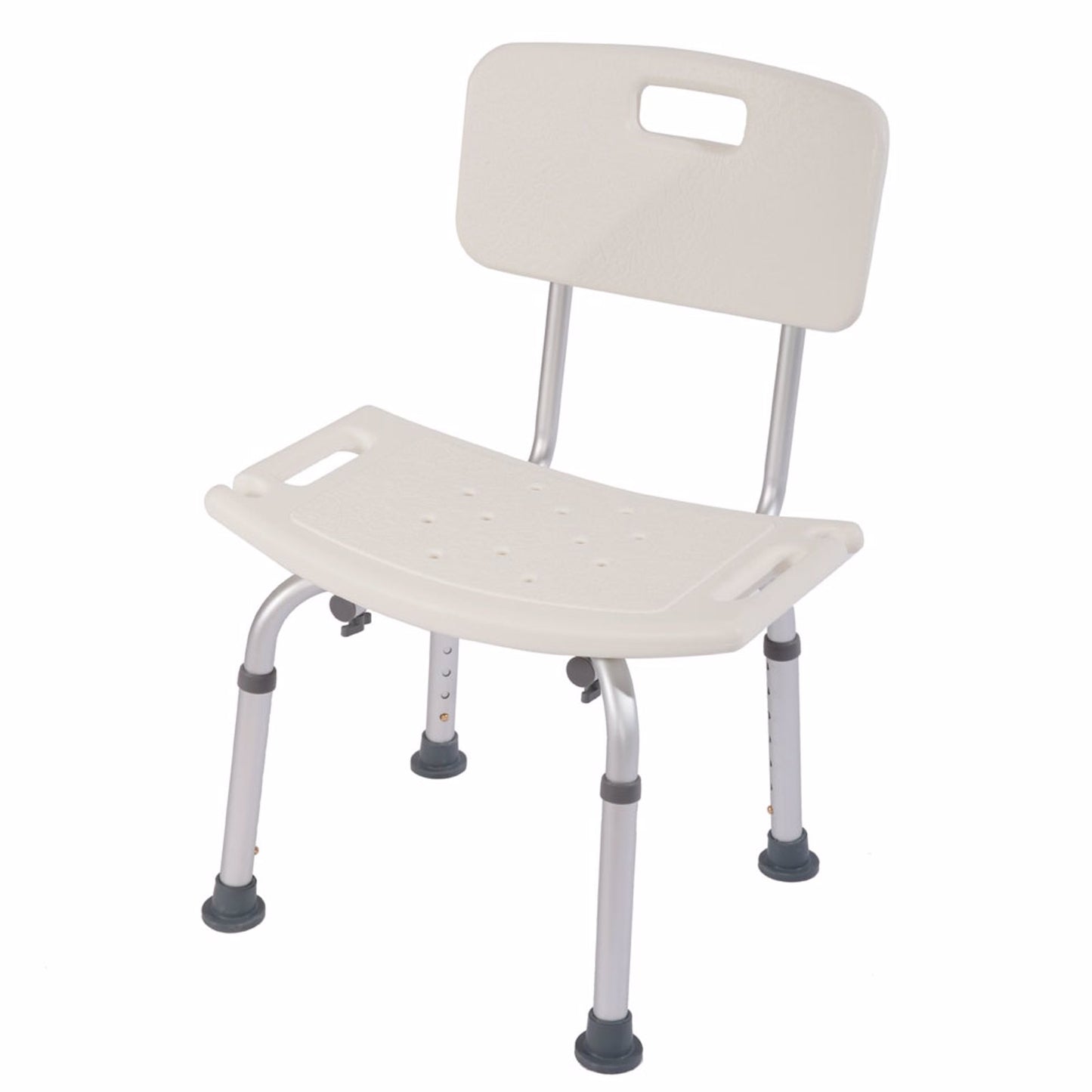 Medical Bathroom Safety Shower Tub Aluminium Alloy Bath Chair Seat Bench with Removable Back White