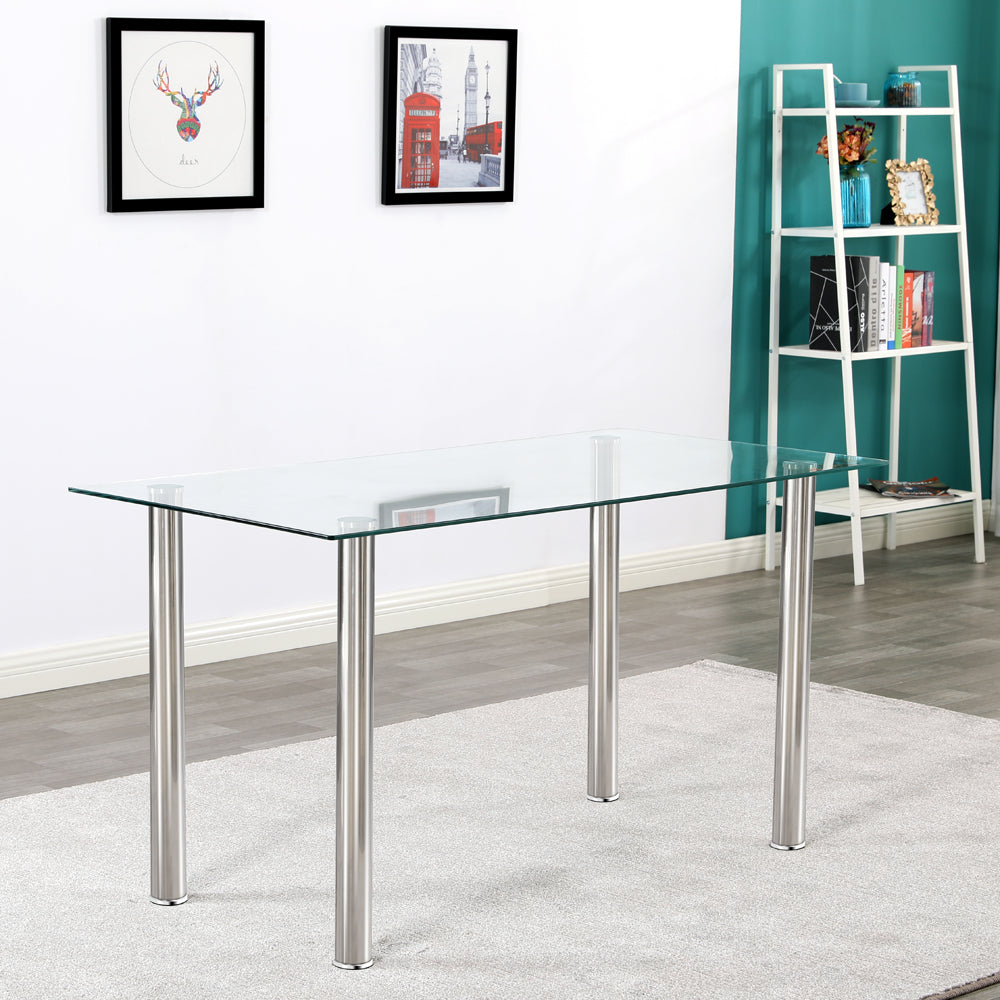 Simple to Assemble Transparent Glass Dinner Table