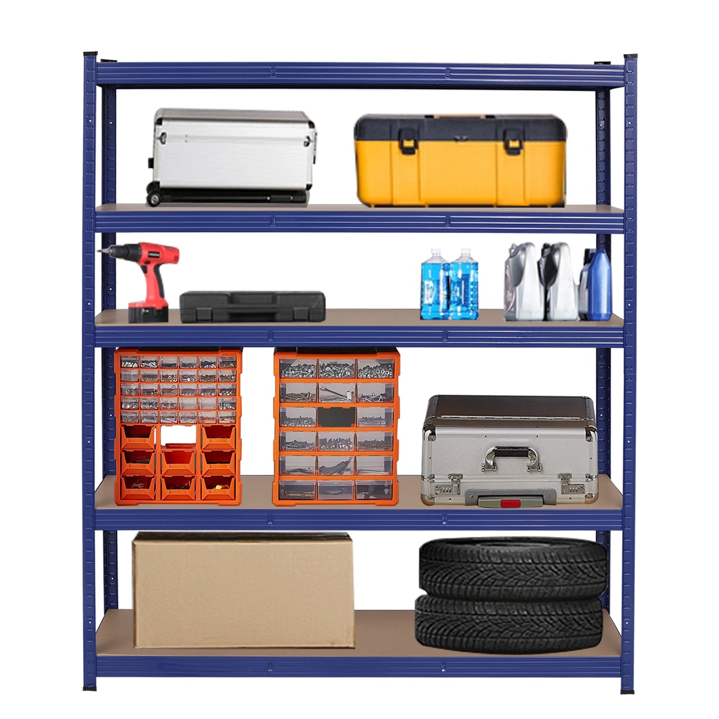 Heavy Duty Metal Garage Shelving Unit Shed Storage Shelves Boltless Shelf Rack Blue