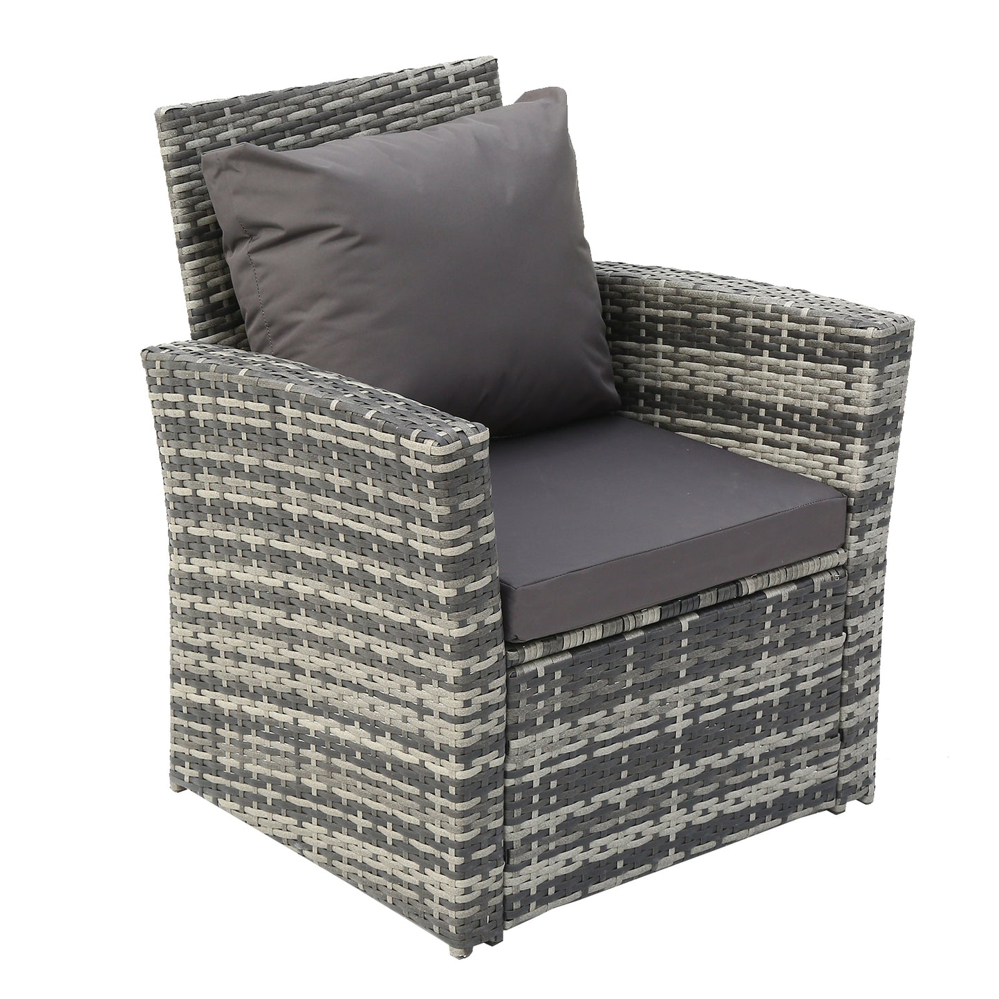 Rattan Sofa Combination Dark Gray Cushion Gray Gradient Rattan Rattan Four-Piece Set