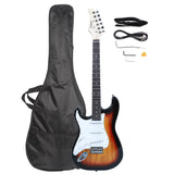 Glarry GST Rosewood Fingerboard Left Hand Electric Guitar Bag Strap Paddle Rocker Cable Wrench Tool Sunset Colour