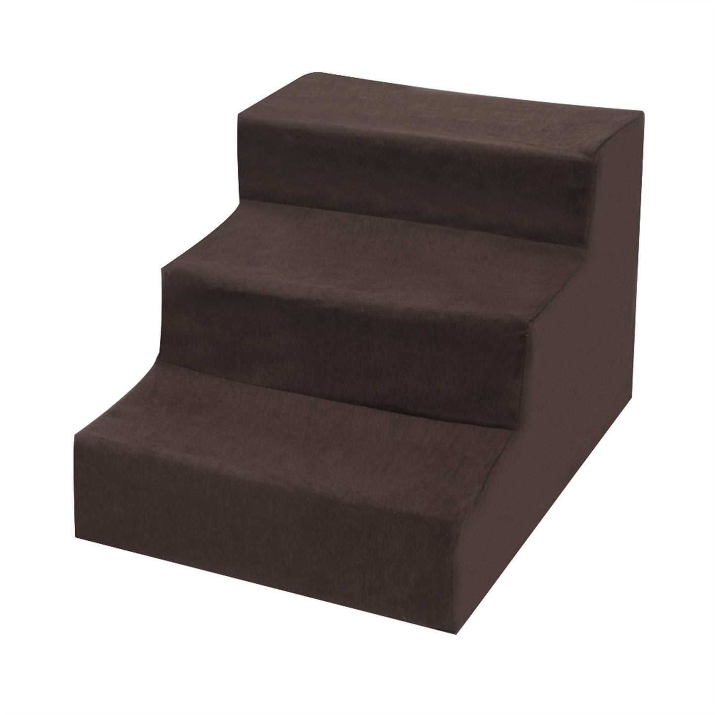 3 Step Velvet Suede Pet Stairs Pet Step Stairs Cat Dog - Brown