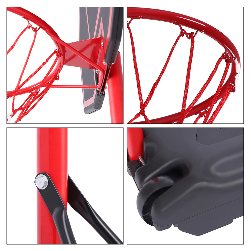 Portable Removable Adjustable Teenager Basketball Rack Black & Red - LiamsBargains.co.uk